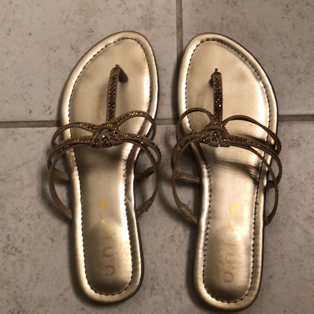 Unisa Gold Thong Sandals size 8
